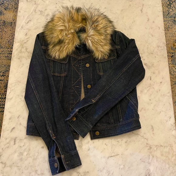 ralph lauren jeans jacket with fur collar